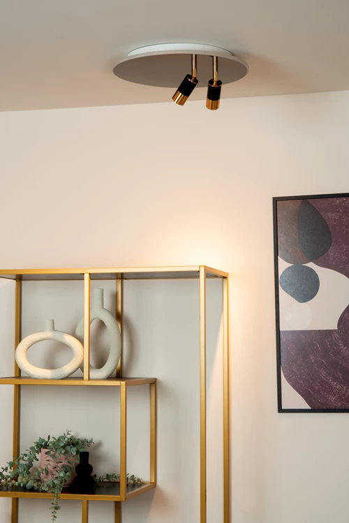 Lucide JUBEL - Plafonnière - Ø 40 cm - LED - CCT - 2500K/3000K - Zwart chroom - sfeer 3